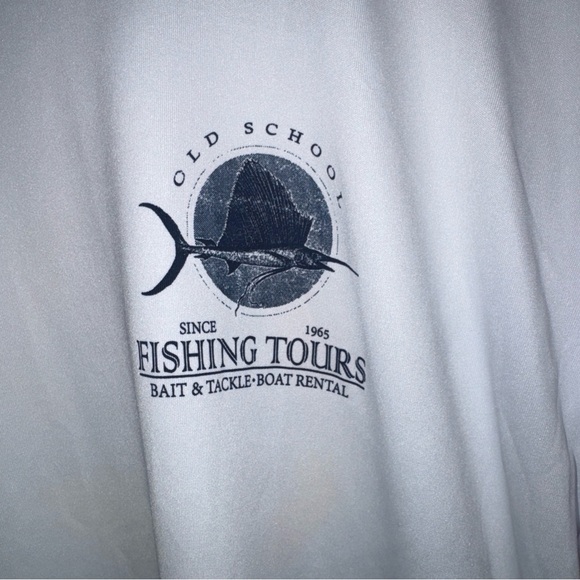 Vapor Elemental Wear Old School Fishing Tours L/S UPF 50 Performance Shirt M NWT - Picture 4 of 8